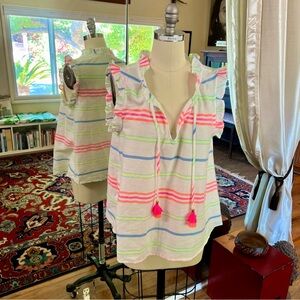 Vineyard Vines Bohemian Ruffle Sleeveless Top